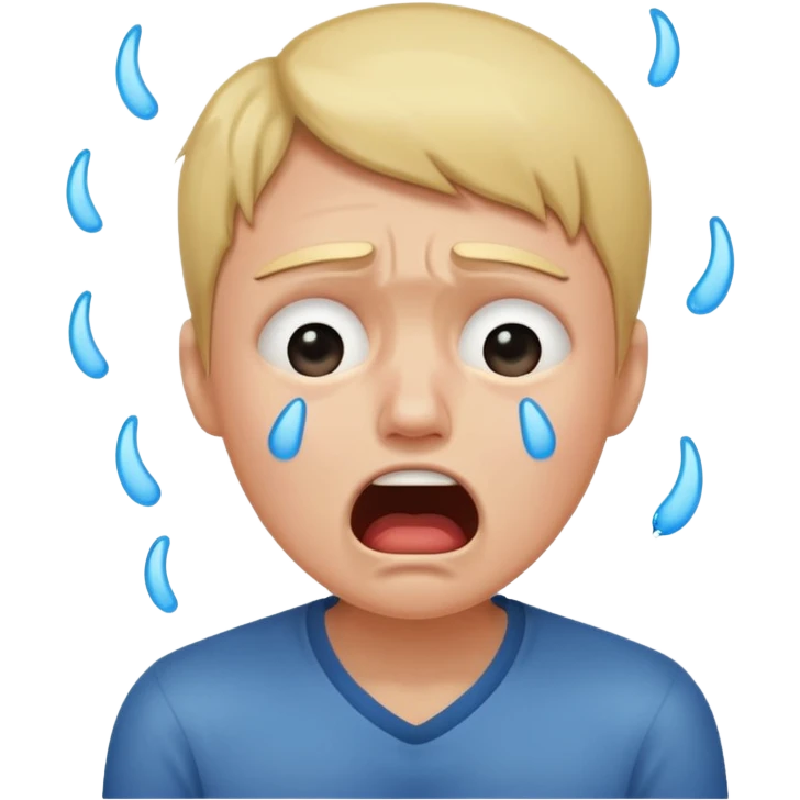 crying with shout, full body. emoji
