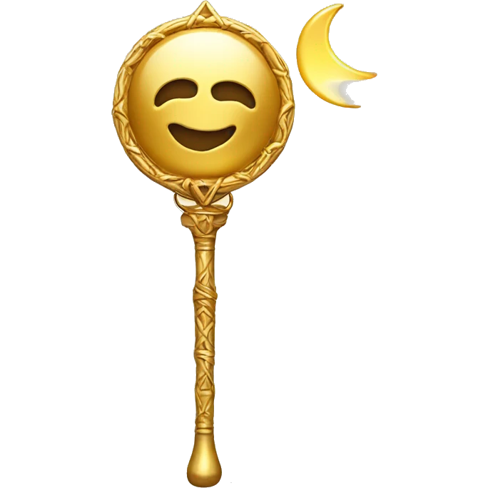 golden staff with the moon emoji