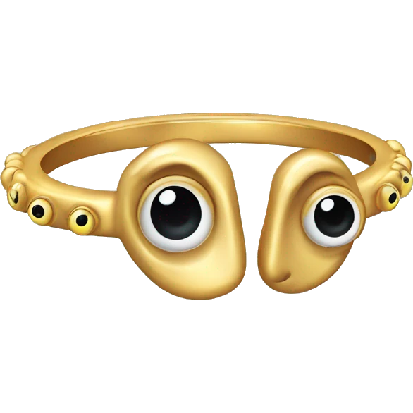 very thin gold ring studded with eyeballs emoji