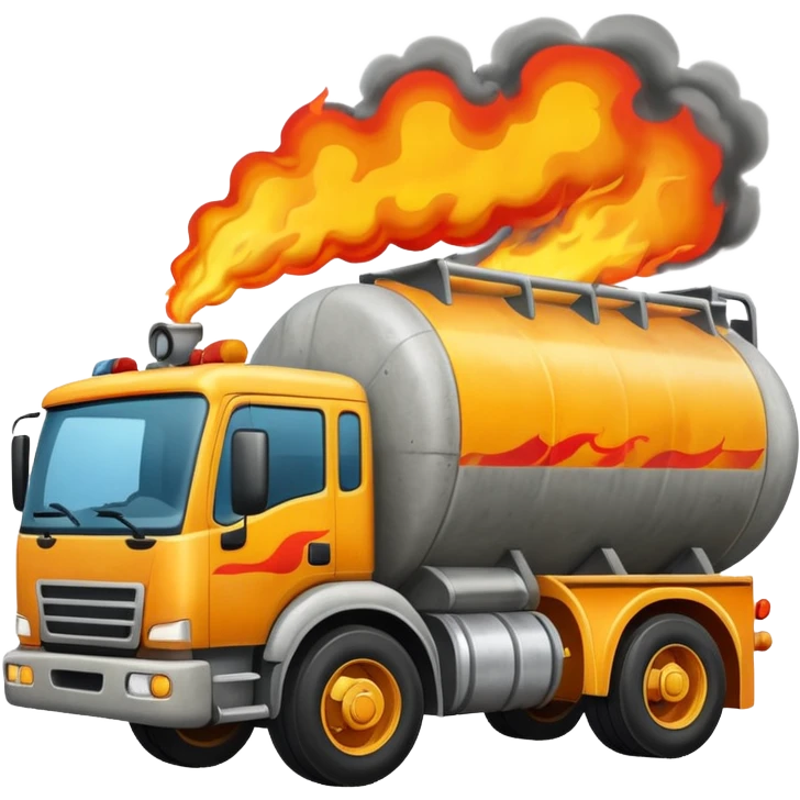 A concrete truck on fire emoji