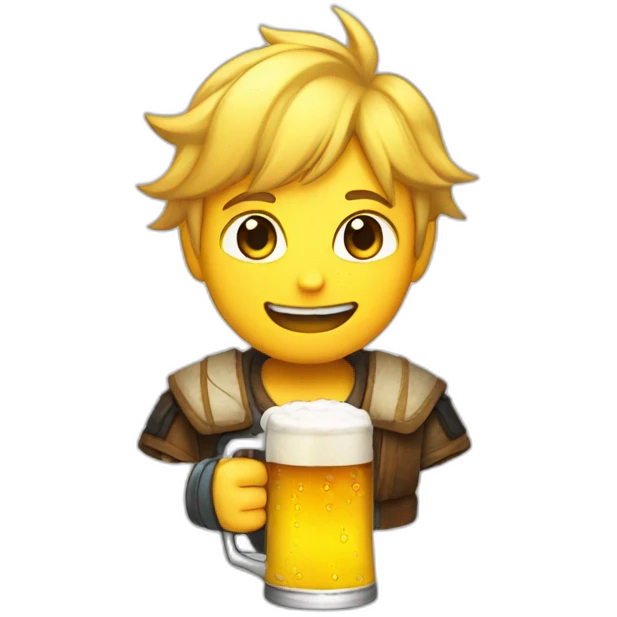 Zenitsu holding a beer emoji