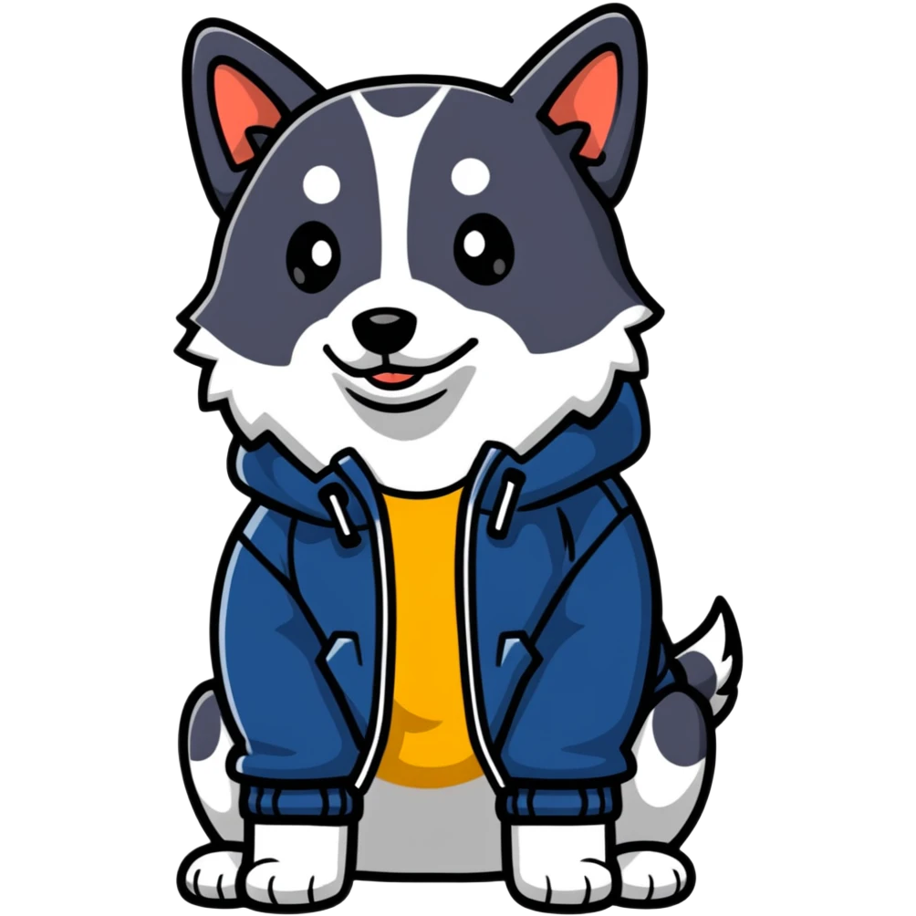 Dog in jacket  emoji