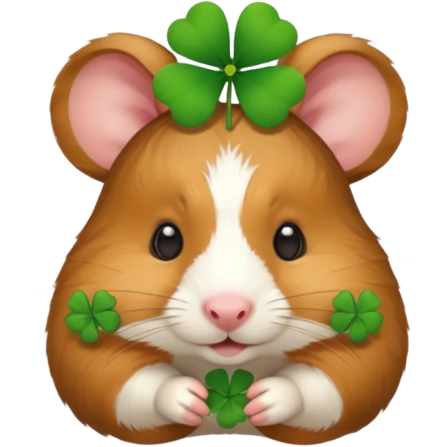 I want a hamster head to wear a clover head accessories emoji