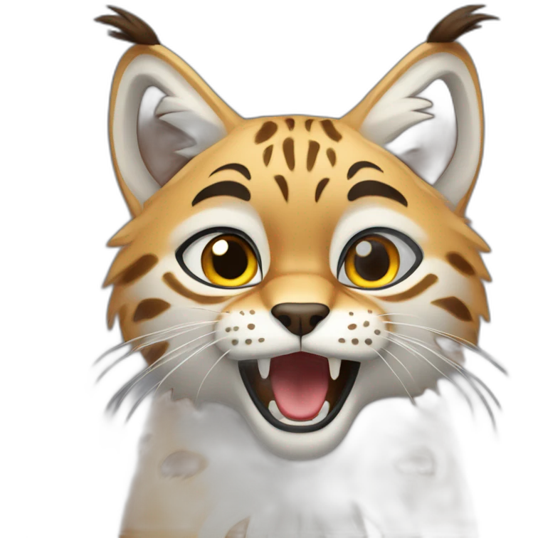 Shocked, surprised, lynx, feline emoji