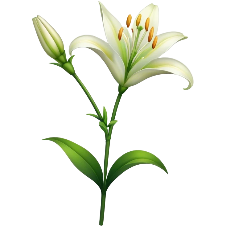 Lily flower stem emoji