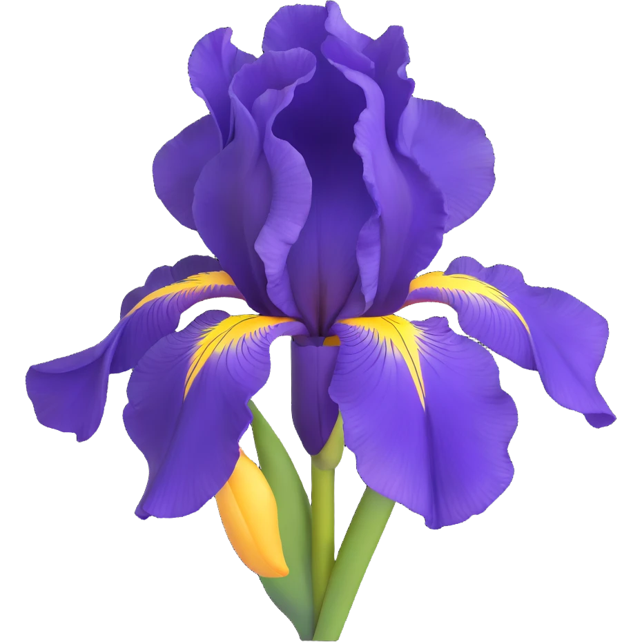 beautiful purple iris flower with yellow center emoji