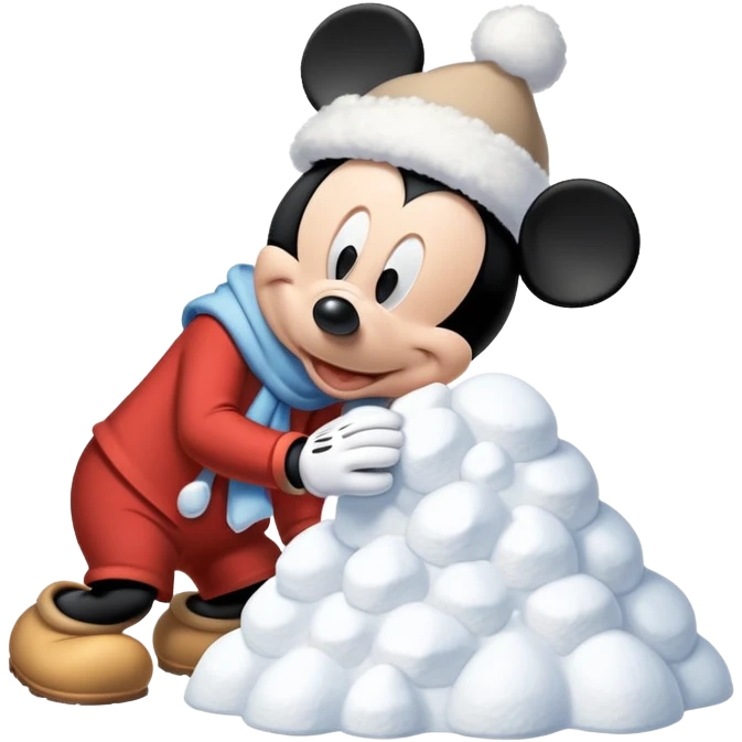 Mickey Mouse sniffing snow emoji