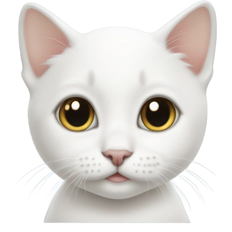 just the white baby cat with a little black spot on ear emoji