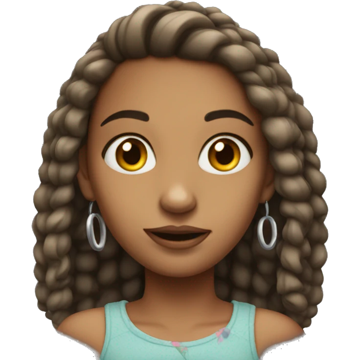 girl with hoop Earring mad emoji