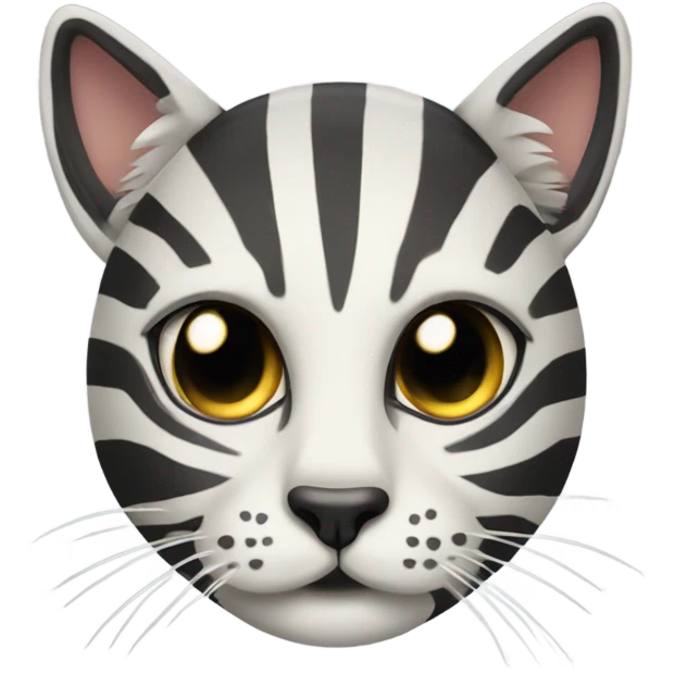 zebra and cat heads in one body emoji