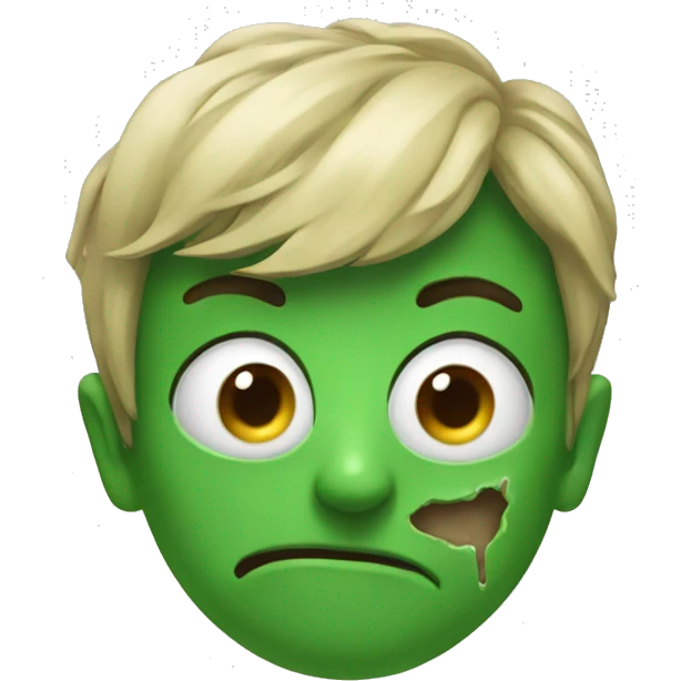 super realistic gross green emoji