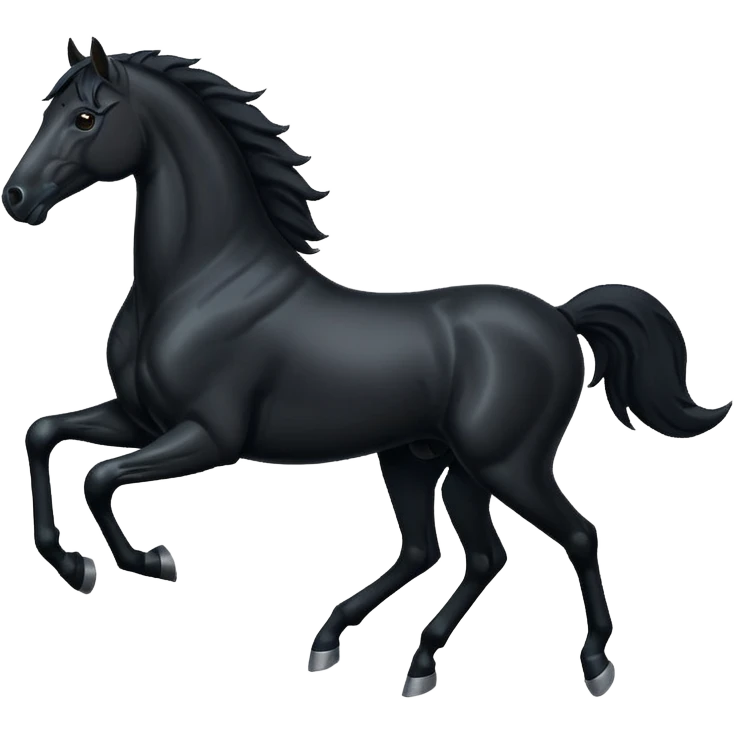 Running black horse  emoji