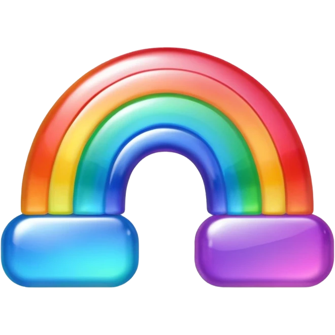 Multidimensional prismatic rainbow emoji