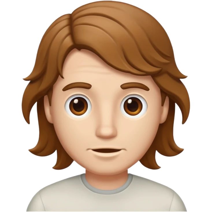 White guy with brown waves emoji