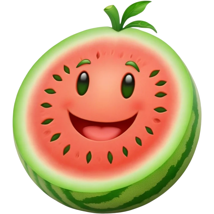 melon with happy face emoji