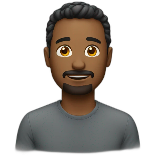 Mid of the man met emoji