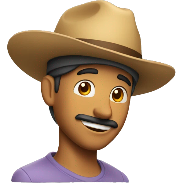 Señor feliz con una gorra que dice Netflix  emoji