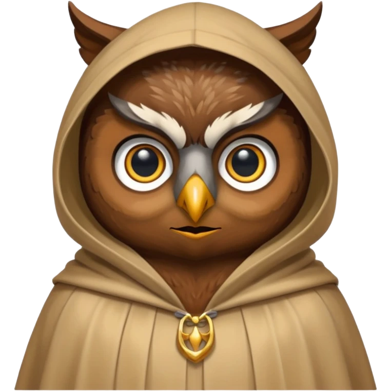 dark owl in beige cloak emoji