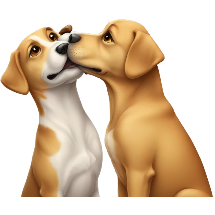 Dogs kissing emoji