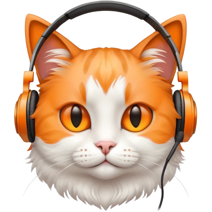 Cat listening music emoji