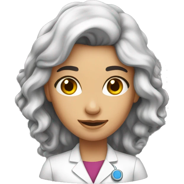 Enseignante femme cheveux bruns de Physique Chimie emoji