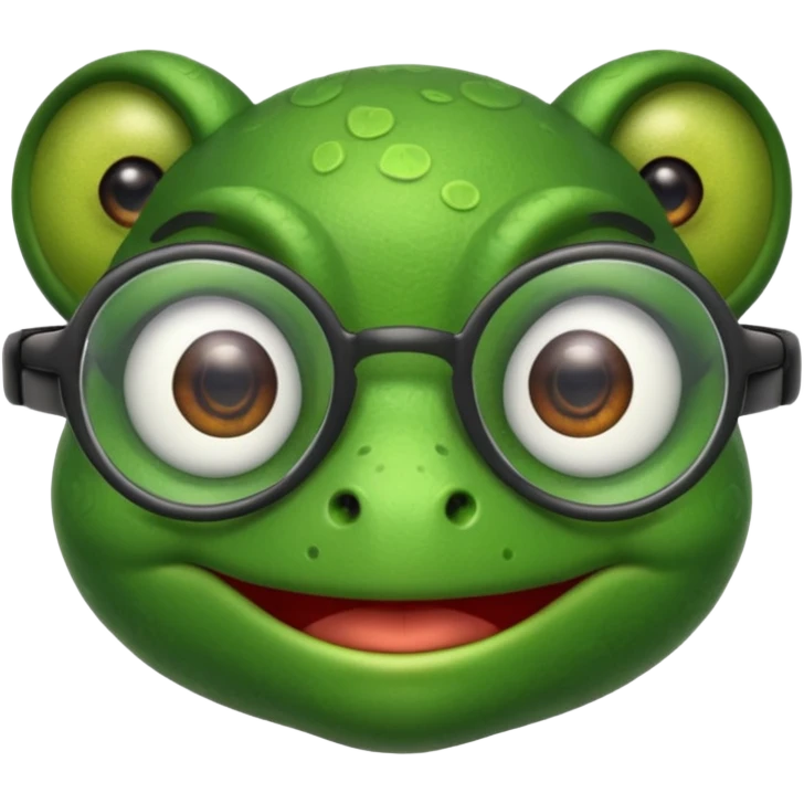 kid frog with eye glass emoji