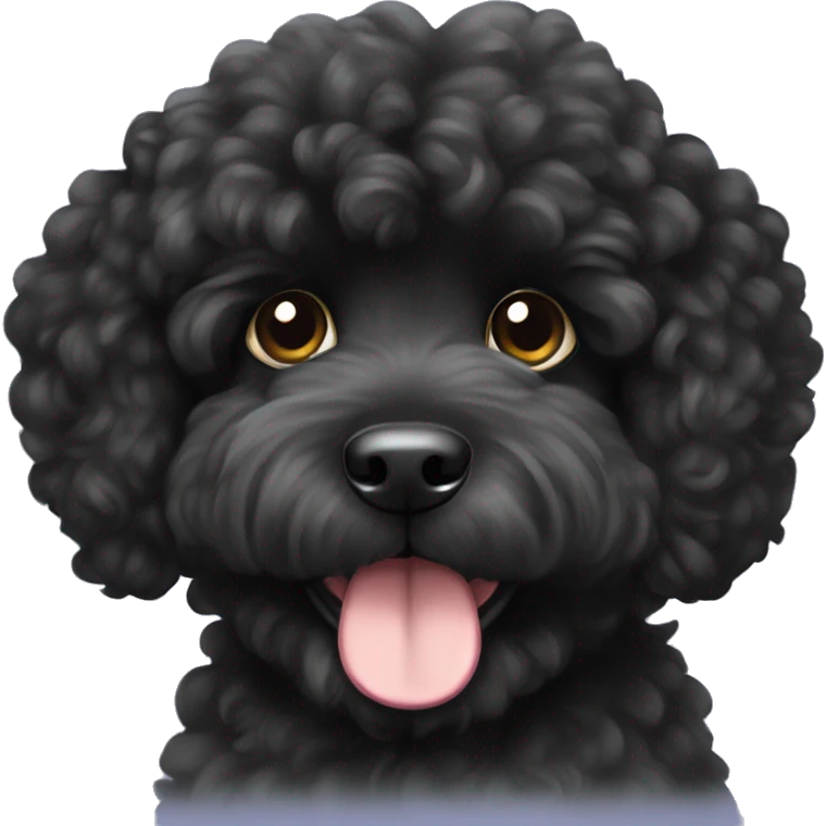 Fluffy black cokapoo emoji