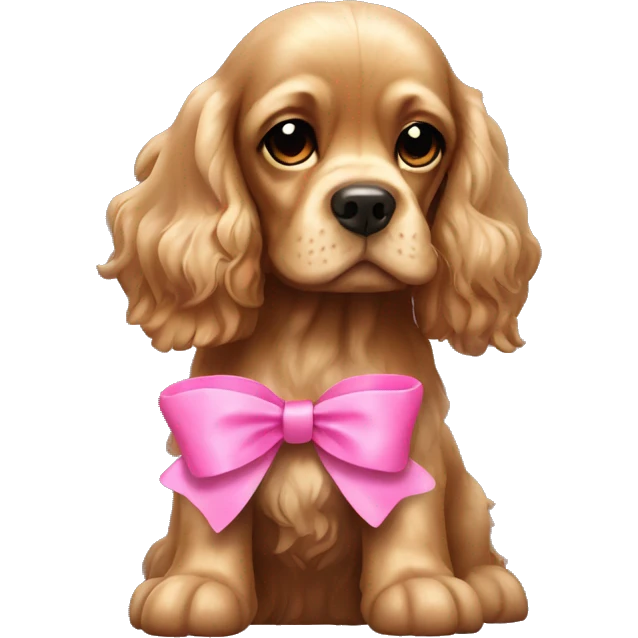 Cocker Spaniel with pink bow emoji