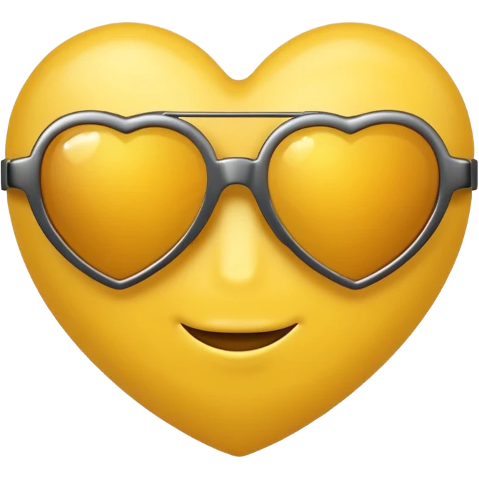 make a yellow heart with sunglasses  emoji