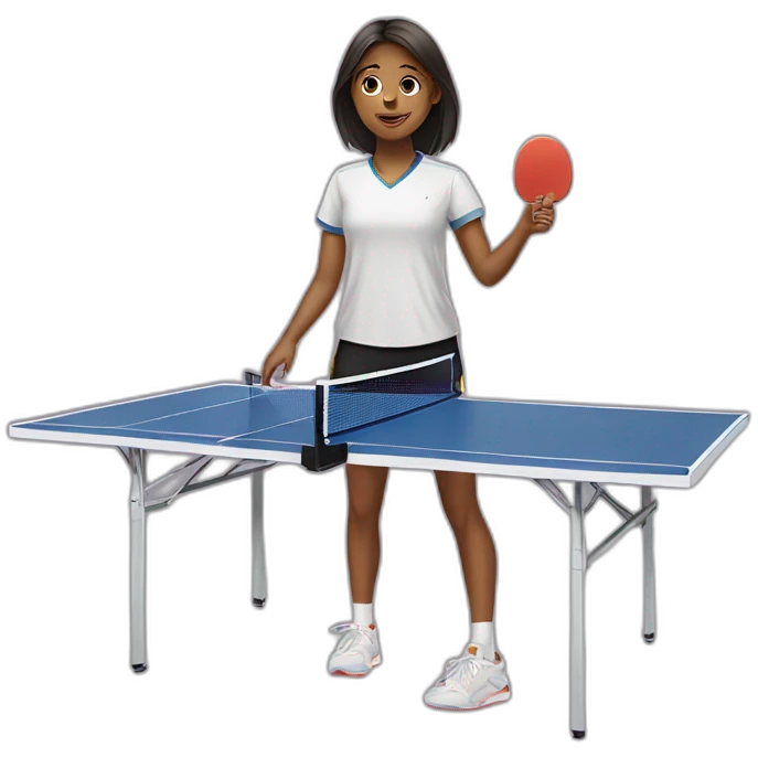 girl play ping pong emoji