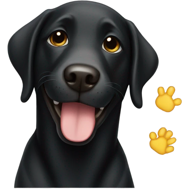 Black lab smiling  emoji