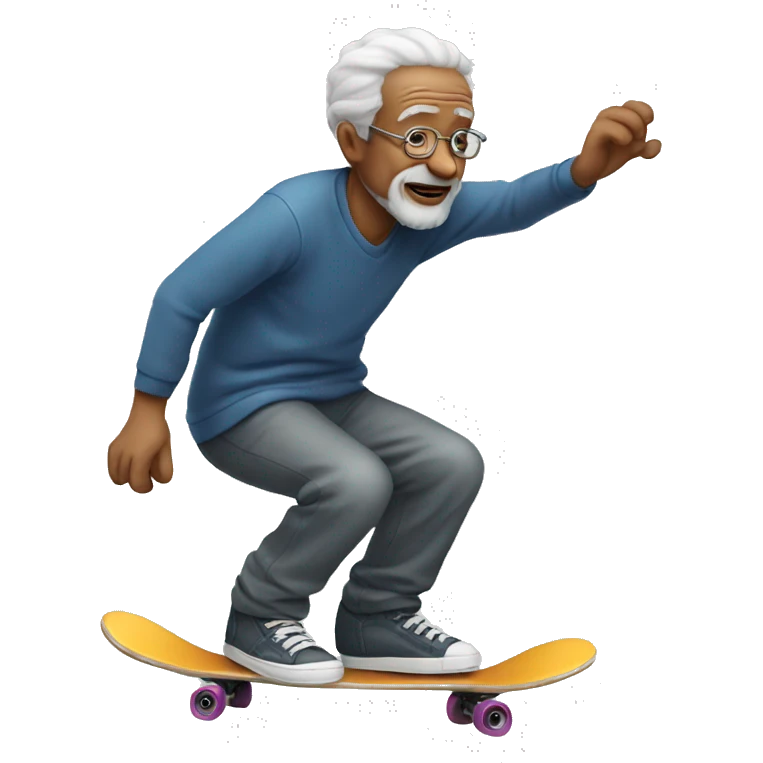 old man skateboarding  emoji