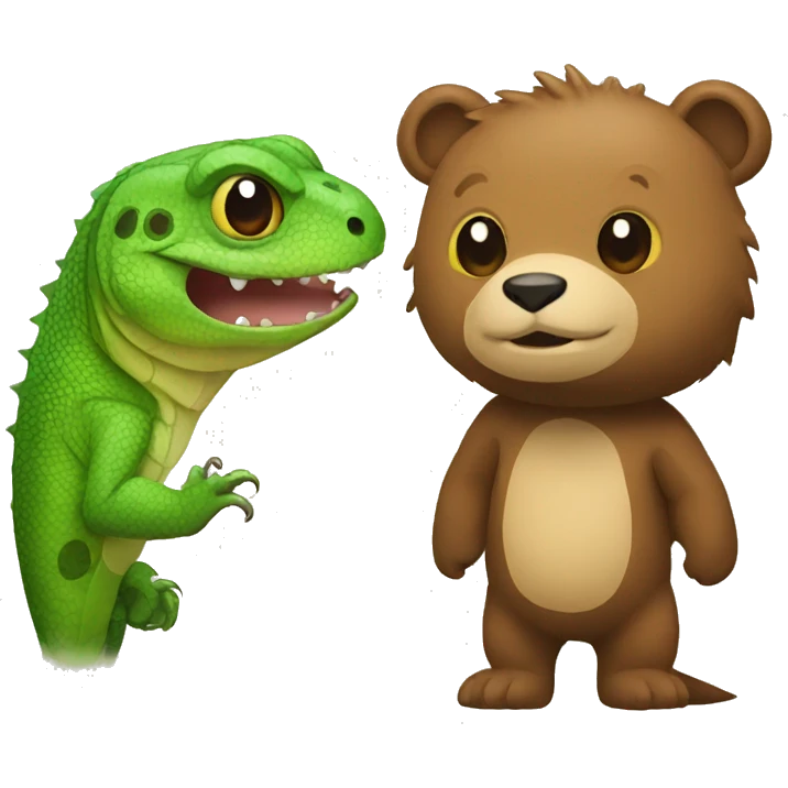 Lizard and bear emoji