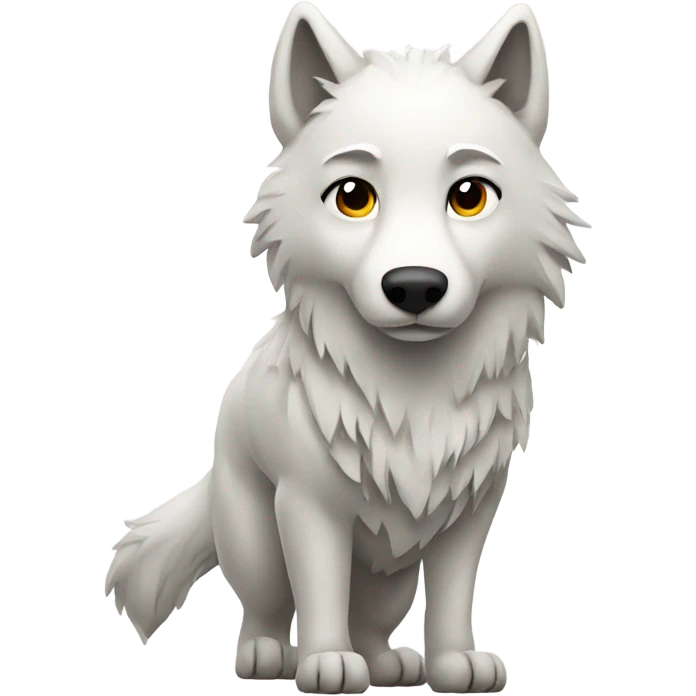 white wolf standing emoji