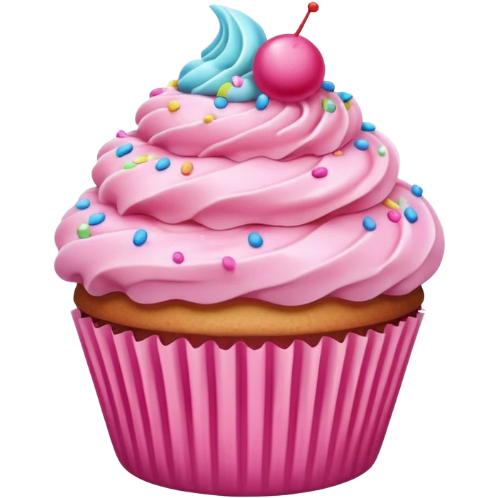 Cupcake with pink icing emoji