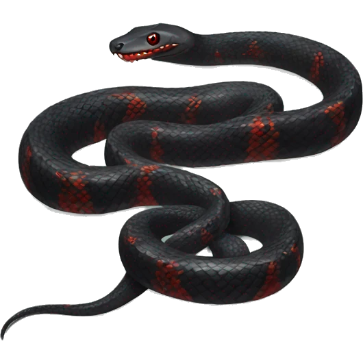  detailed black snake with red belly  emoji
