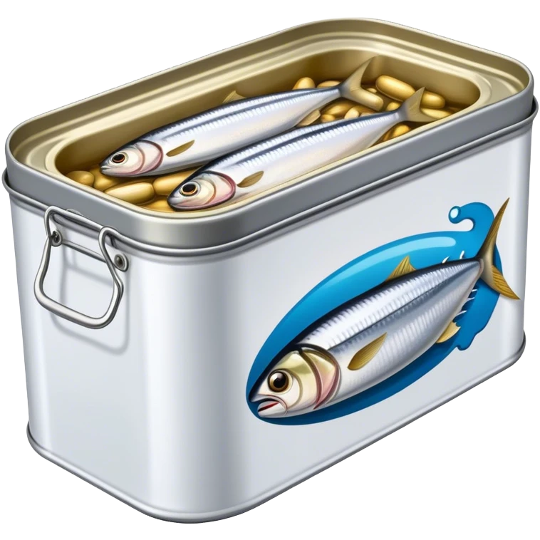 Tin rectangle sardine can opened  emoji
