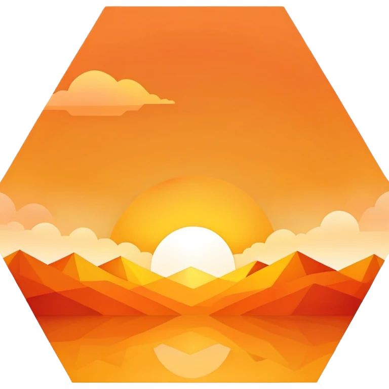 Hexagon shaped sunrise emoji