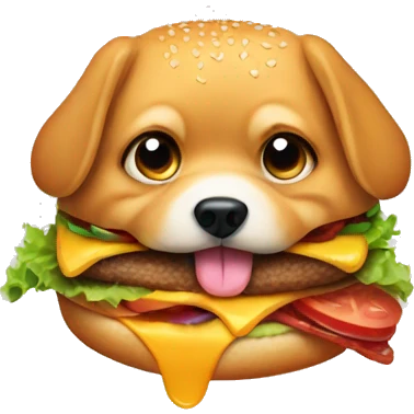 dog eating a burger emoji