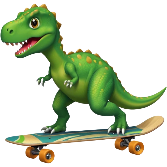 Dinosaur and skateboard emoji combination emoji