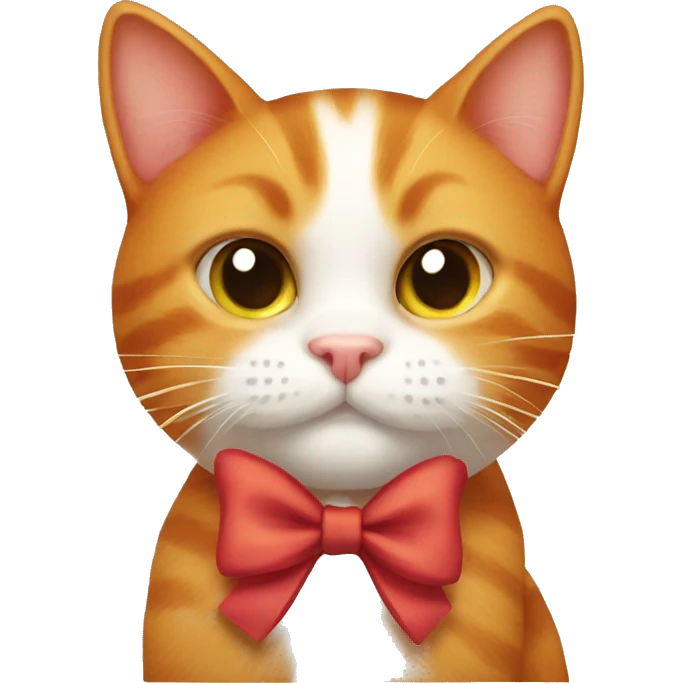 ginger cat with bow emoji