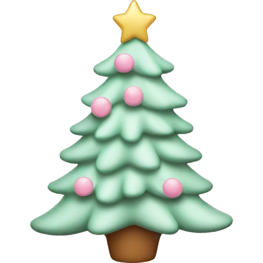 pastel pink christmas tree emoji