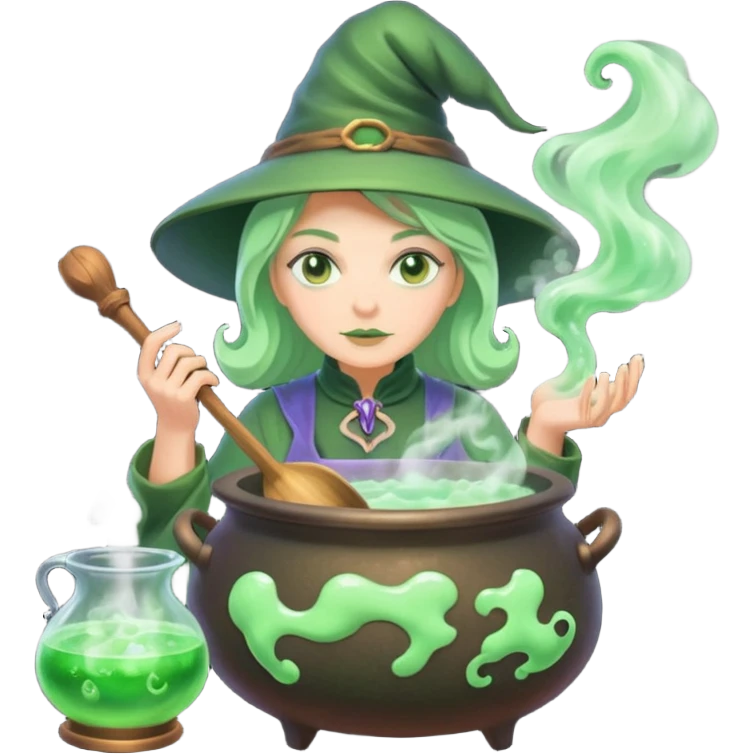 green witch cooking potion emoji