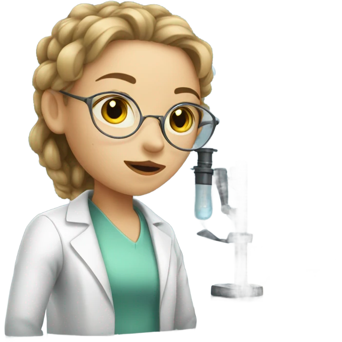 European girl in the laboratory emoji