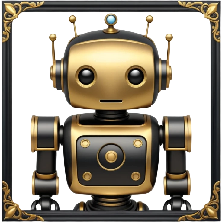 Greek Robot with a white frame  emoji