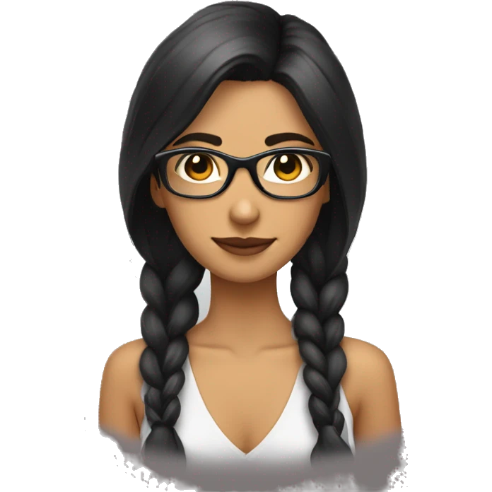 morena con pelo largo y gafas emoji