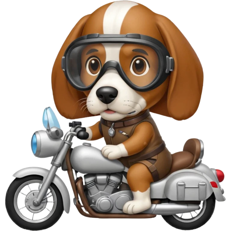 bassett hound on a motorcycle emoji