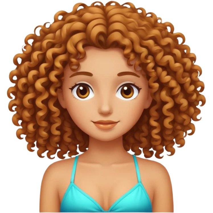 a curly haired girl tanning in the summer emoji