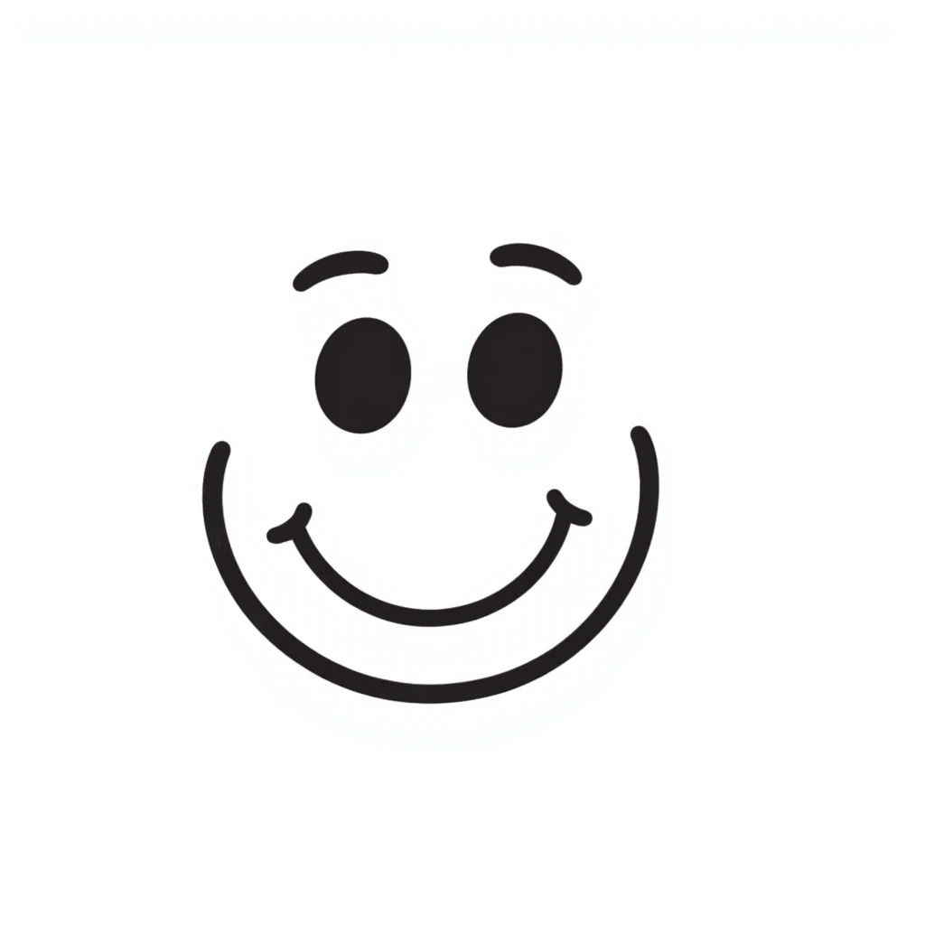 hand-drawn doodle style smiley face emoji