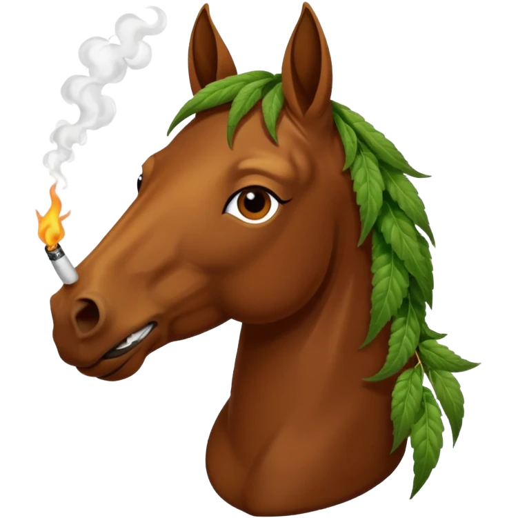 cavalo fumando maconha emoji
